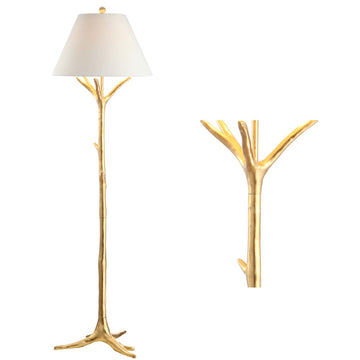 Arbor 63.5" Faux Bois Resin LED Floor Lamp - JONATHAN Y